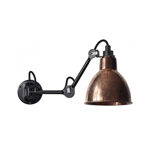 Lampe Gras N204 Wall Lamp Matt Black & Raw Copper