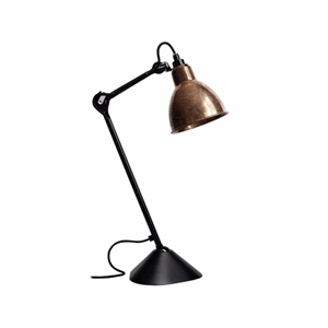 Lampe Gras N205 Table Lamp Mat Black & Raw Copper