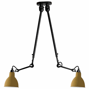 Lampe Gras N302 ceiling lamp Double mat black & mat yellow