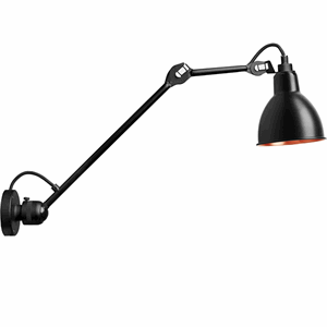 Lampe Gras N304 L40 wall lamp mat black & mat black/copper hardwired