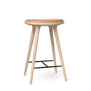 Mater High Stool Bar Stool Soap Treated Oak/ Sand Leather 69 cm