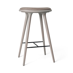 Mater High Stool Bar Stool Gray Beech/Burnt Gray Leather 74 cm