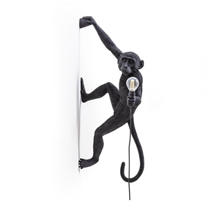 Seletti Monkey Hanging Right Wall Lamp Black Outdoor