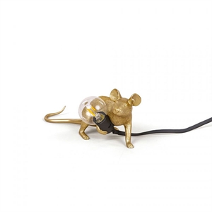 Seletti Mouse Lop Lying Down Table Lamp Gold