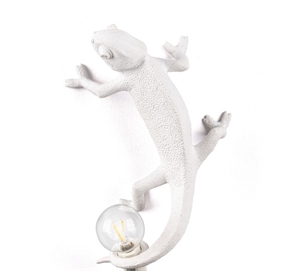 Seletti Chameleon Going Up Wall Lamp White