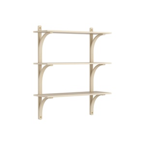 Swedese Levi Shelf 90 cm 3 Shelves Brass/ Natural Lacquer Ash