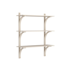 Swedese Levi Shelf 90 cm 3 Shelves Brass/ White Pigmented Lacquered Ash