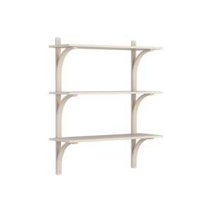 Swedese Levi Shelf 90 cm 3 Shelves Aluminum/ White Pigmented Lacquered Ash