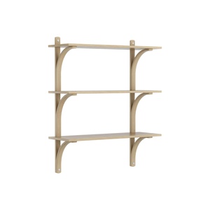 Swedese Levi Shelf 90 cm 3 Shelves Aluminum/ Natural Oak Lacquer