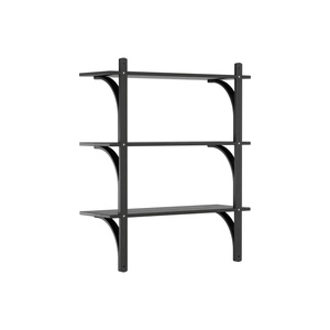 Swedese Levi Shelf 90 cm 3 Shelves Brass/ Black Stained Ash