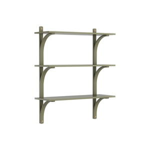 Swedese Levi Shelf 90 cm 3 Shelves Brass/ Moss Green/Ash