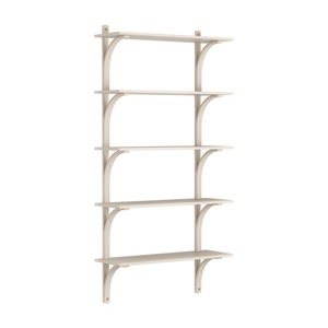 Swedese Levi Shelf 90 cm 5 Shelves Brass/ White Pigmented Lacquered Ash