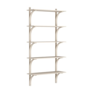 Swedese Levi Shelf 90 cm 5 Shelves Aluminum/ White Pigmented Lacquered Ash