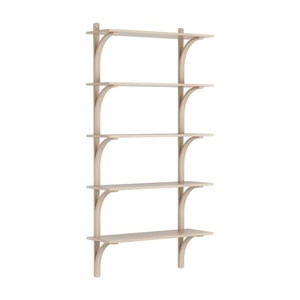 Swedese Levi Shelf 90 cm 5 Shelves Aluminum/ White Pigmented Lacquered Oak