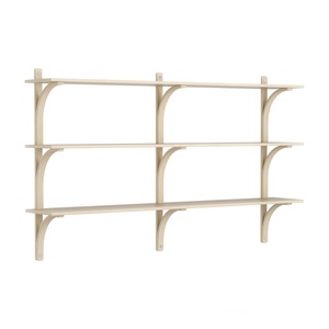 Swedese Levi Shelf 180 cm 3 Shelves Aluminum/Natural Lacquer Ash