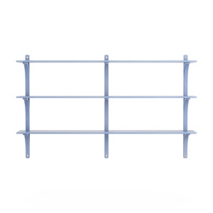 Swedese Levi Shelf 180 cm 3 Shelves Aluminum/ Blue/ Ash