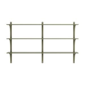Swedese Levi Shelf 180 cm 3 Shelves Aluminum/Moss Green/Ash