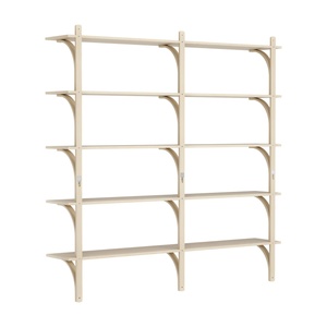 Swedese Levi Shelf 180 cm 5 Shelves Brass/ Natural Lacquer Ash