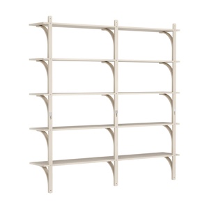 Swedese Levi Shelf 180 cm 5 Shelves Aluminum/ White Pigmented Lacquered Ash