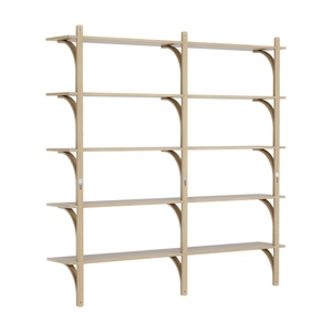 Swedese Levi Shelf 180 cm 5 Shelves Aluminum/ Natural Oak Lacquer