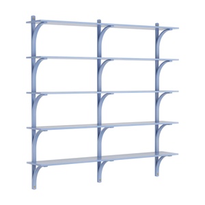 Swedese Levi Shelf 180 cm 5 Shelves Brass/ Blue/ Ash