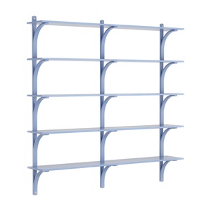 Swedese Levi Shelf 180 cm 5 Shelves Aluminum/ Blue/ Ash