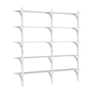 Swedese Levi Shelf 180 cm 5 Shelves Brass/ White Lacquered Ash