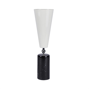 TATO Vox Table Lamp Black Marble & Chrome/White Large