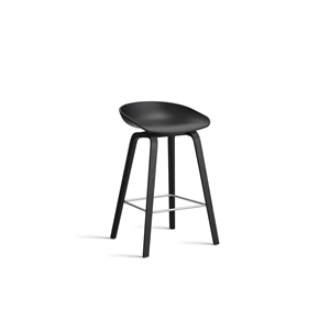 HAY AAS32 Bar Stool H65 Black/Stainless Steel/ Black