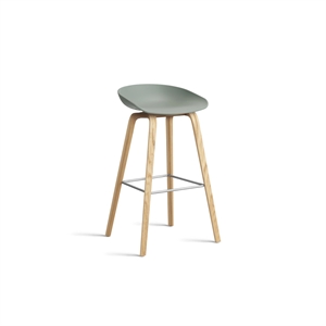 HAY AAS32 Bar Stool H75 Oak/Stainless Steel/Fall Green