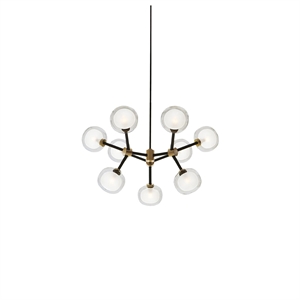 TOOY Nabila 552.19L Chandelier Black/ Brushed Brass/ Clear Glass