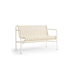 HAY Palissade Cord Dining Bench With Armrests Cream White