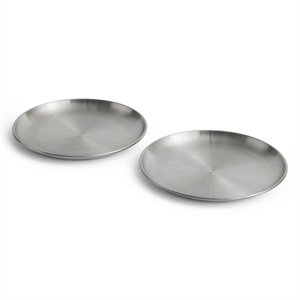 HAY Outdoor Market Plate Set of 2 Large Silver