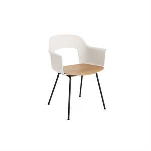 HAY Layout 212 Dining Chair With Armrests Cream White/ Black/ Oak