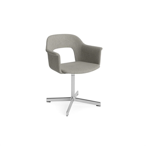 HAY Layout 234 Dining Chair With Armrest & Swivel Turf Light Grey/ Aluminum