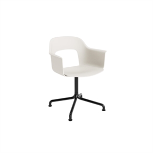 HAY Layout 251 Dining Chair With Armrest & Swivel Cream White/ Black