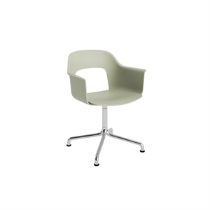 HAY Layout 251 Dining Chair With Armrest & Swivel Pastel Green/ Aluminum