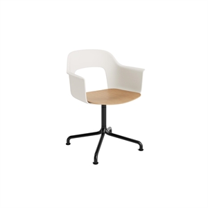 HAY Layout 252 Dining Chair With Armrest & Swivel Oak/ Cream White/ Black