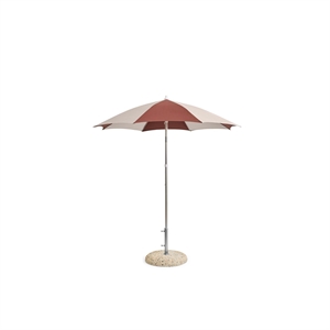 HAY Terrazza Octagon Parasol Off-White/ Burgundy