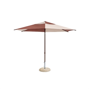 HAY Terrazza Hexagon Parasol Off-White/ Burgundy