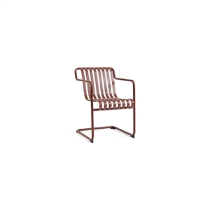 HAY Palissade Cantilever Dining Chair With Armrests Iron Red