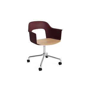 HAY Layout 262 Dining Chair With Armrest & Swivel Oak/Bordeaux/ Aluminum