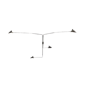 Serge Mouille 4 Rotating Straight Arms Wall Lamp Black