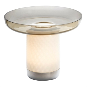 Artemide Bontá Portable Table Lamp Gray with Glass Dish