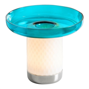 Artemide Bontá Portable Lamp Turquoise with Glass Dish