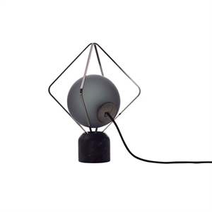 Brokis Jack O' Lantern Table Lamp Small Black Chrome/ Smoked Glass with Black Marquina Base