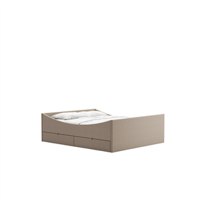 Rye Sleep Curved Bed Frame With 4 Drawers 140x210 Dark Beige