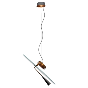 Stilnovo Bascula Pendant Brushed Nickel/ Red