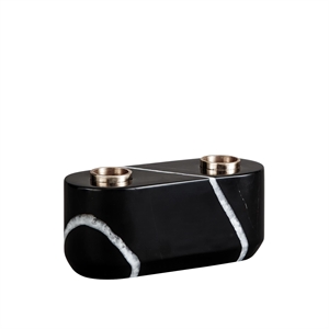 Design By Us Sons Of Marble Double Candlestick Black
