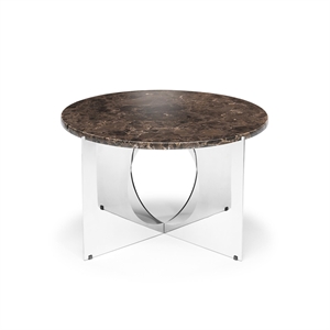 Design By Us This Is Art Coffee Table Chrome/ Brown Marble